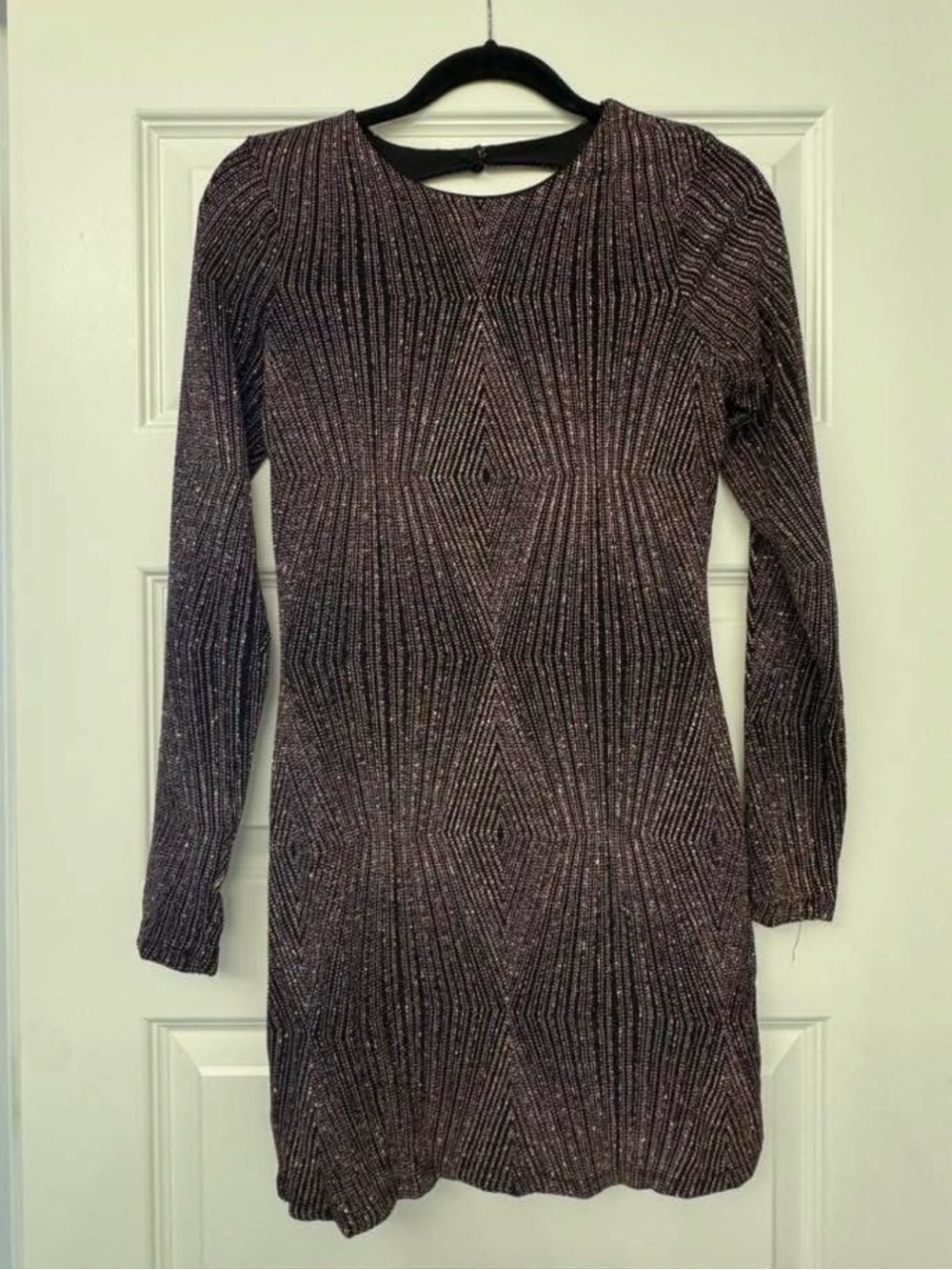 Trixxi Metallic Long-Sleeve Bodycon Dress - Purple